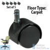 Soft Floor Casters for Haworth Improv Chair
