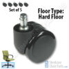 Hard Floor Casters for Steelcase Protege Chair - www.steelcasechairparts.com